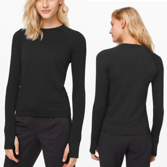 lululemon athletica Sweaters - Lululemon Rest Less Pullover Black Warm Running 2